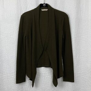 Soft Surroundings Dark Green Thermal Knit Women's Cardigan sz Small